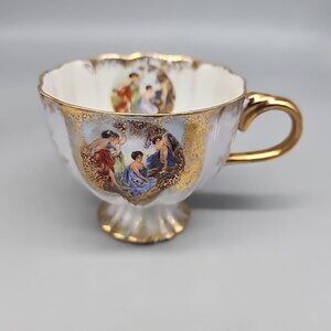 Vintage Lefton China Pearl Handpainted Teacup Gold Rim Women 20583 c.1950’s